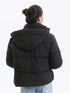 Damen-Pufferjacke mit abnehmbarer Kapuze - Wintertaugliche winddichte Jacke